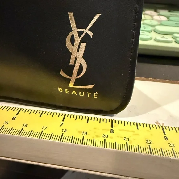 Yves Saint Laurent Black Beauty Pouch w/ YSL Leopard Case 8”x6.5”x2” 8”x2”x2.5” - Picture 11 of 16